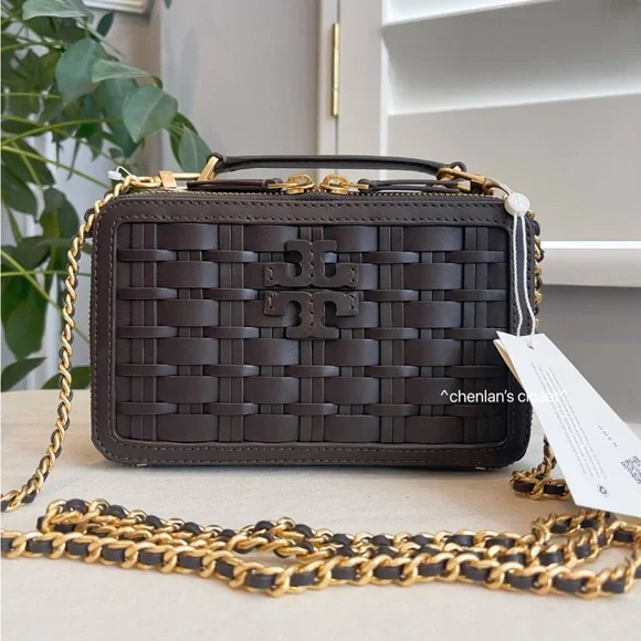 🔥 NeW! $498 Tory Burch Britten Woven Small Top handle Case - Picture 4 of 12